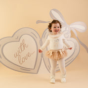 LITTLE A - Little Locket Emeyle Tulle Jam Pant Set - Snow White