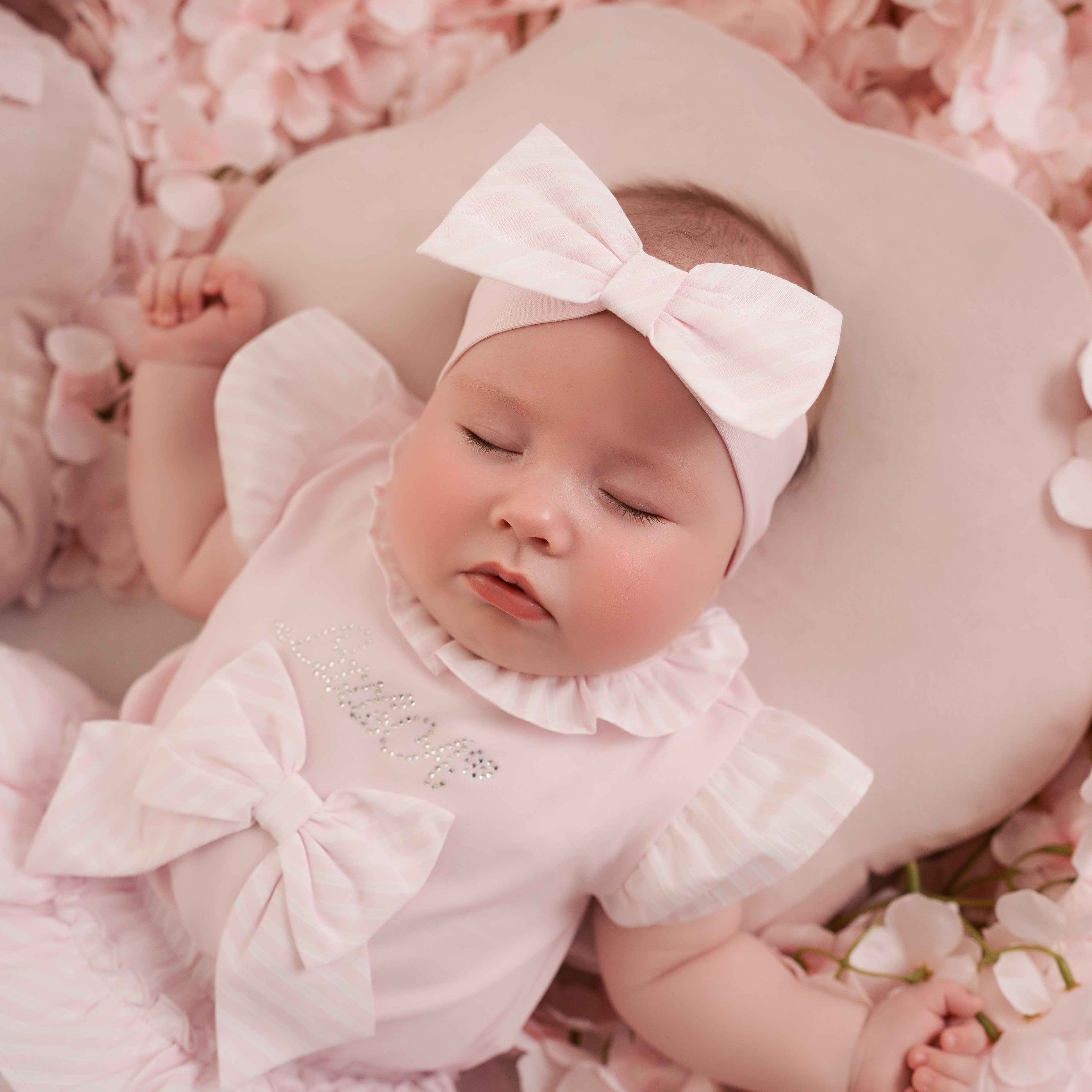 LITTLE A - Ava Bow Headband - Pink Blossom