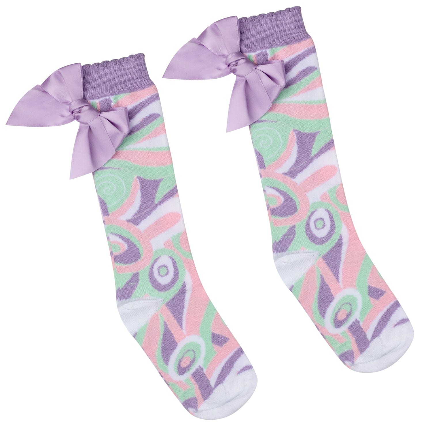 A DEE - Noelle Popping Pastels Print Knee High Socks  - Lilac