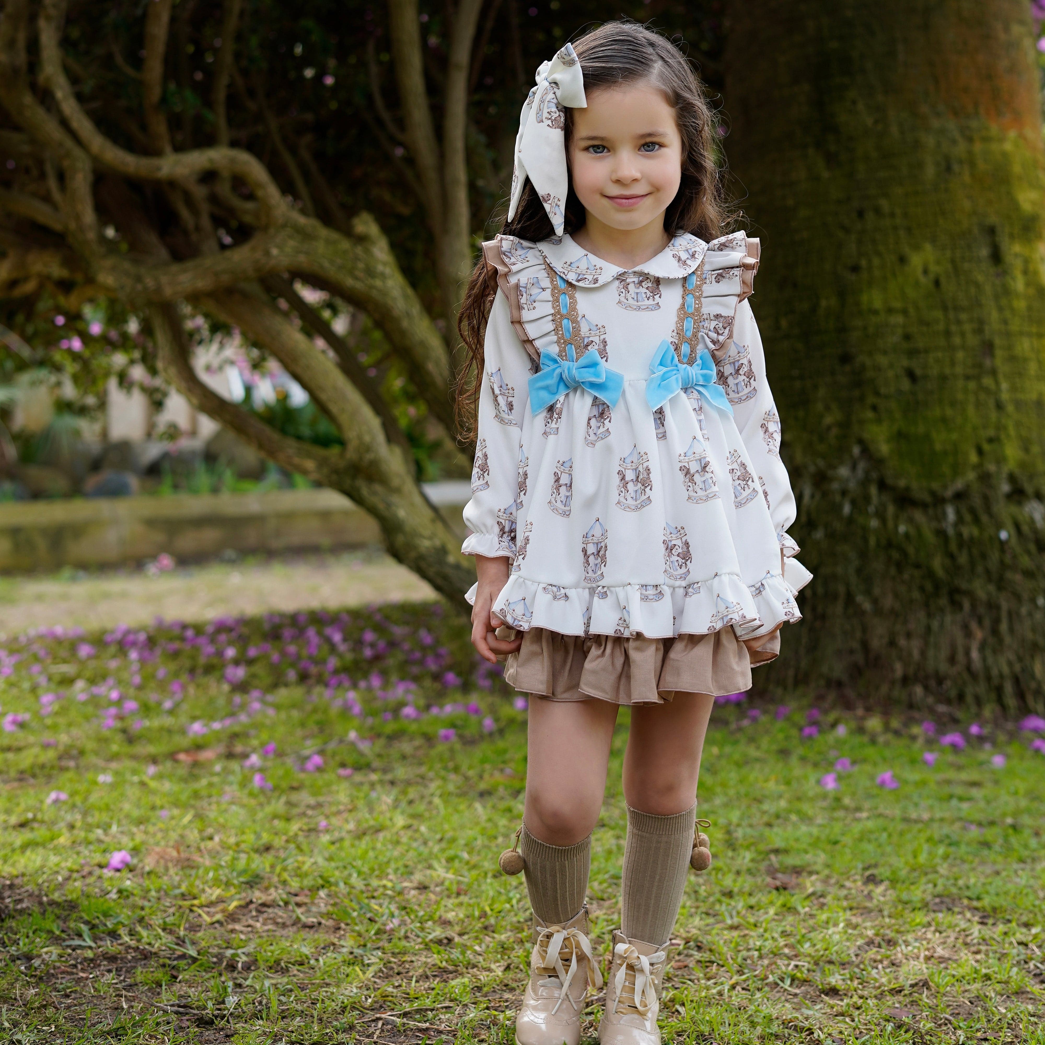 BABINE - Carousel Puffball Dress - Blue