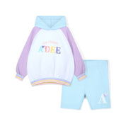 A DEE - Sissy Pastel Parlour Colour Block Hoody Cycling Short Set  - White