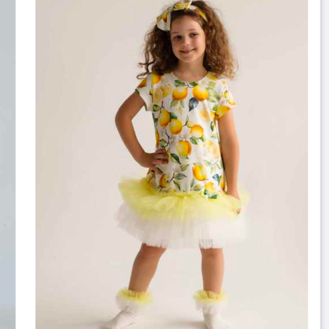 Daga - Sunny Lemons Print Tutu Dress - Yellow