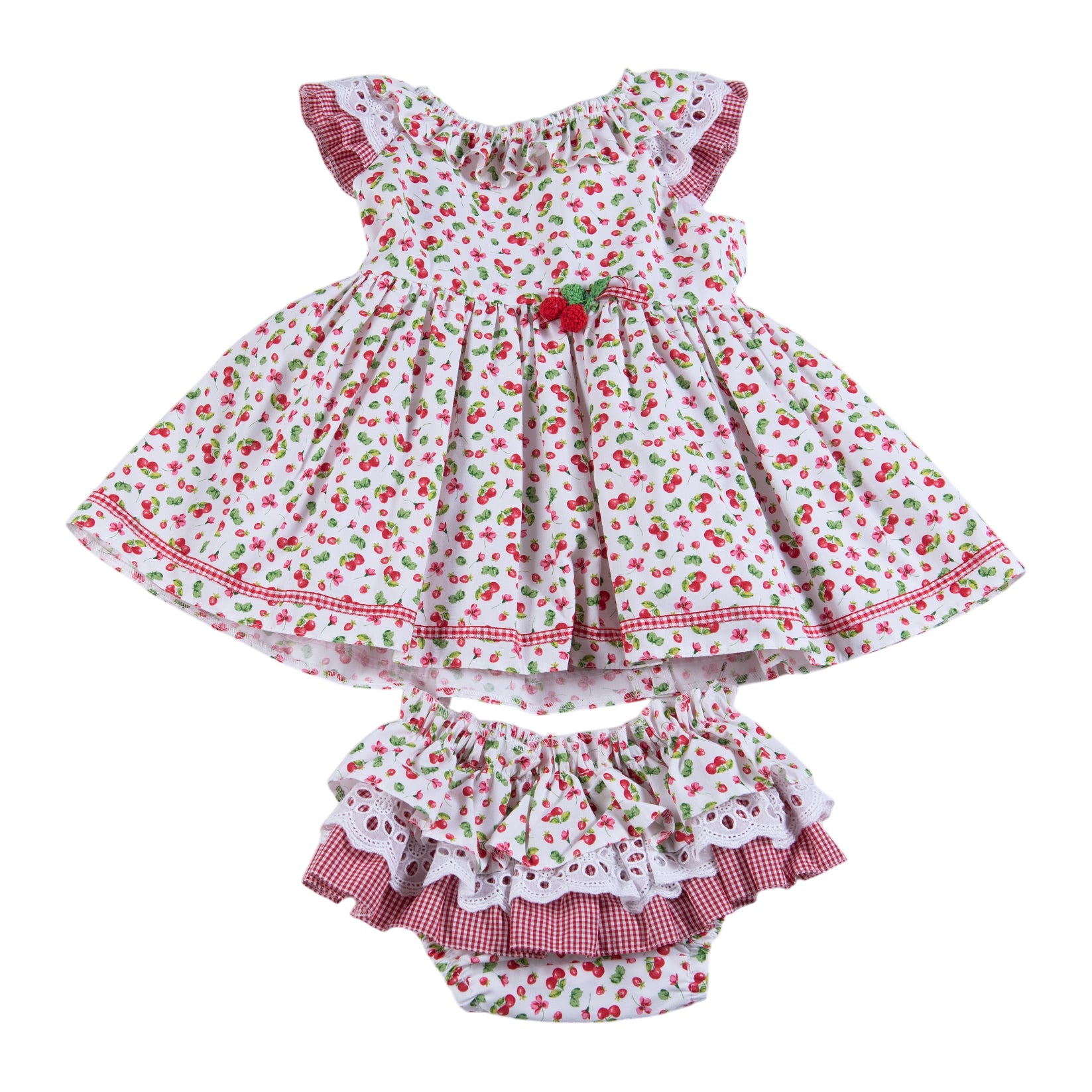 Daga - Fluffy Cherries Baby Set - White