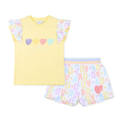A DEE - Sienna Signature Summer Initial Print Short Set - Lemon