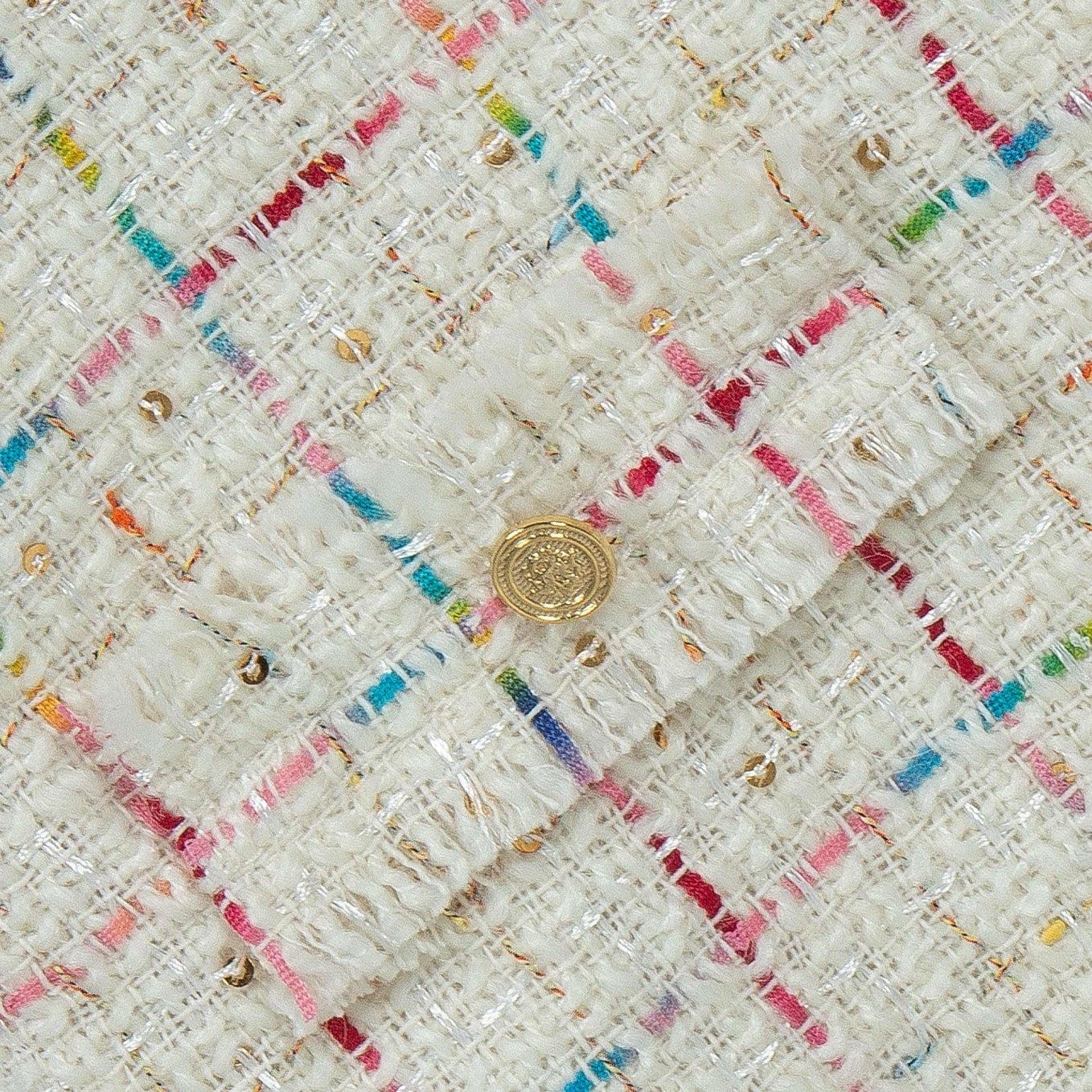 LAPIN HOUSE - Tweed Peter Pan Collar Dress - Cream