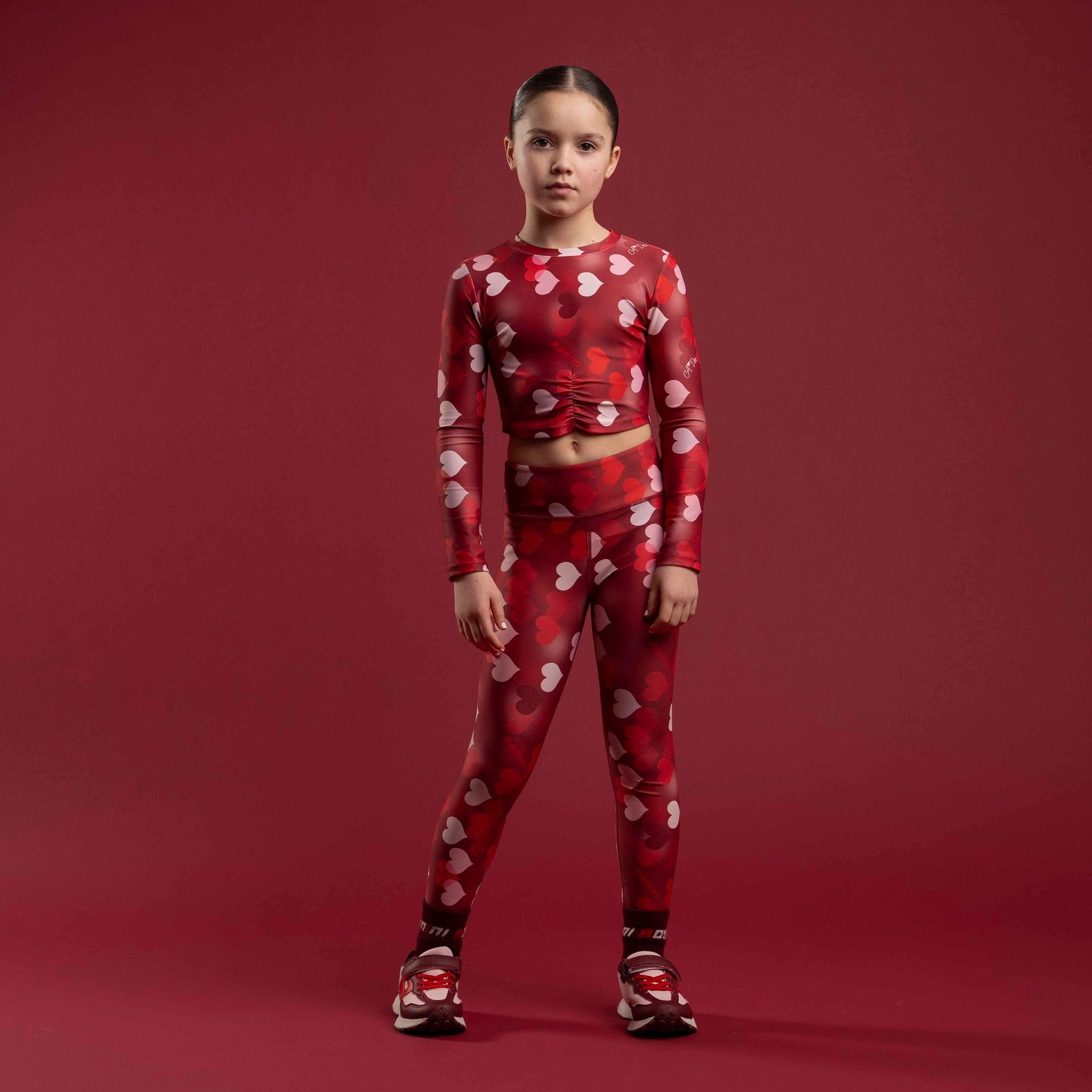 BONINI BY A DEE - Arch & Sprint Printed Long Sleeve Top & Legging Set - Burgundy