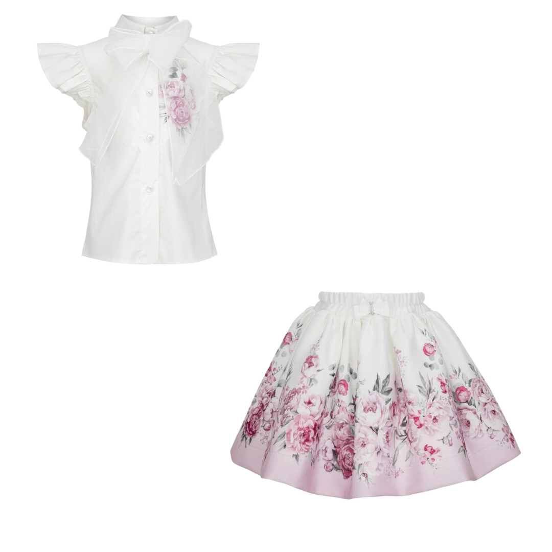 Daga - Blush Harmony Skirt Set - White