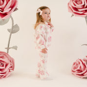 LITTLE A - Little Bloom Dakota Rose Print Tracksuit - Snow White