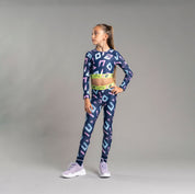 BONINI BY A DEE - Tape Waistband Legging Inspire & Long Sleeve Sports Top Power - Blue Navy