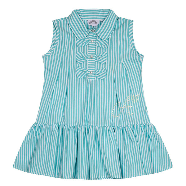 A DEE - Odette Ocean Pearl Stripe Dress - Aruba Blue