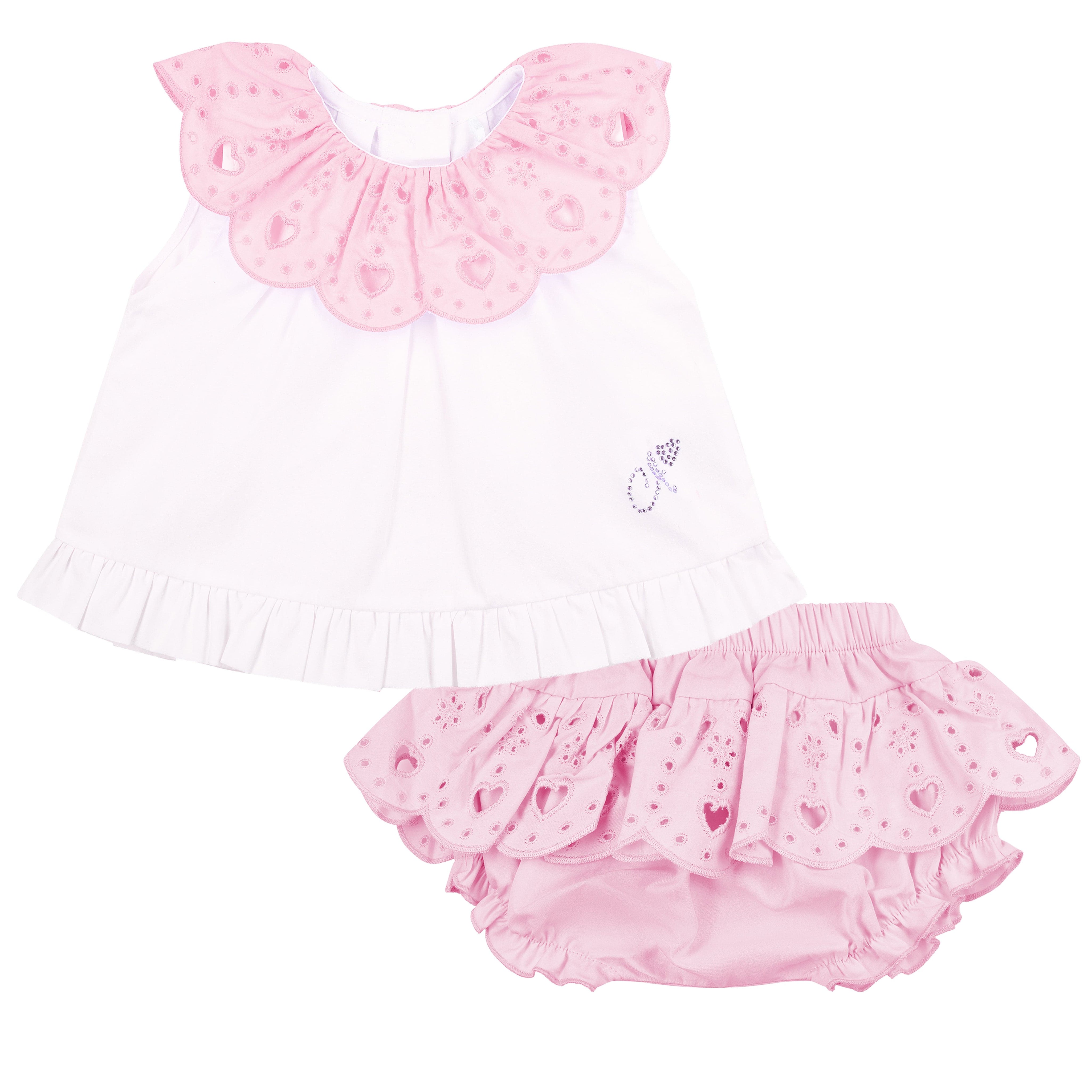LITTLE A - Perfectly Pink Orla Jam Pant Set - White