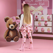 A DEE - Teddy Bear Bakery Madison Bear Print Legging Set - Snow White