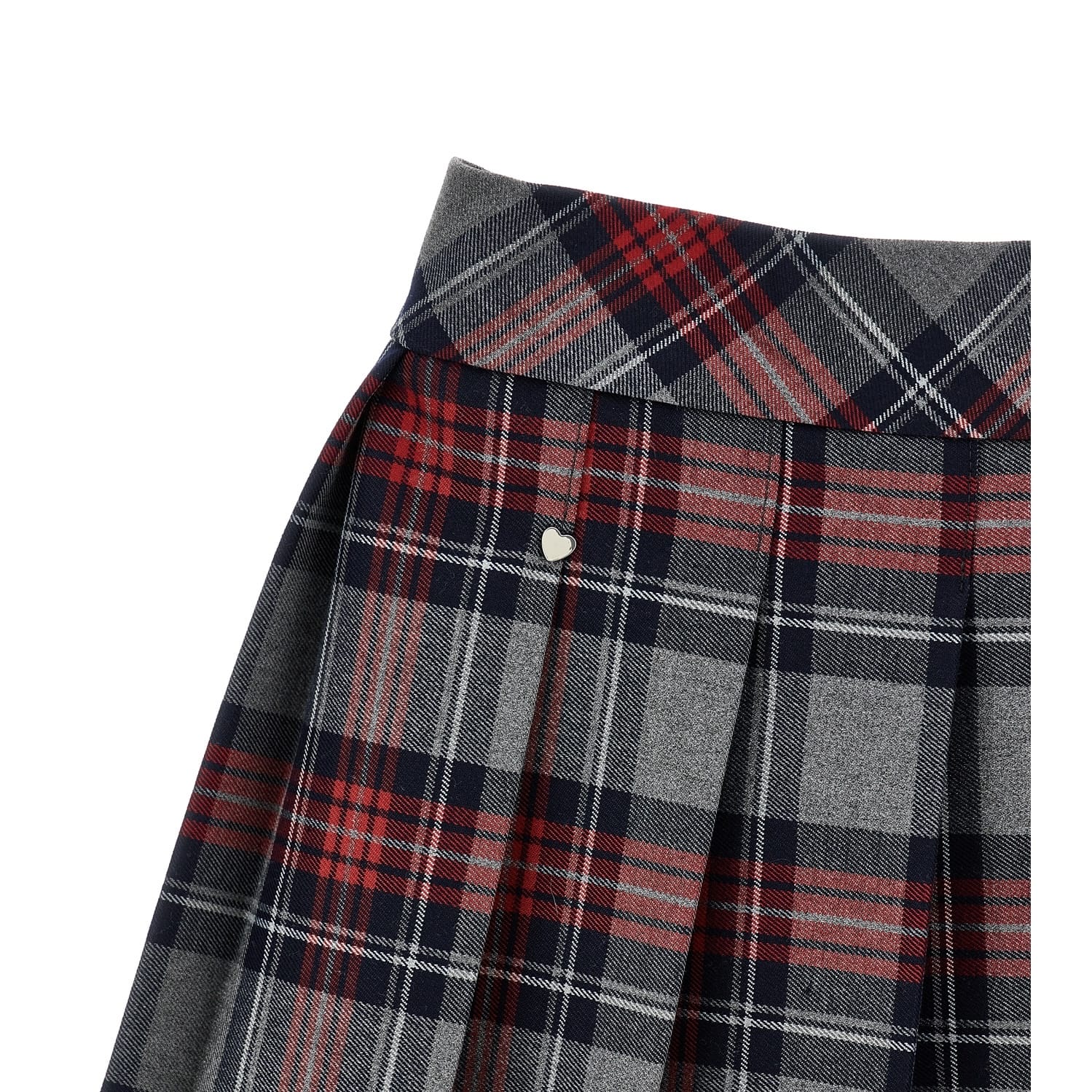 MONNALISA - Tartan Blouse &  Skirt Set - Grey