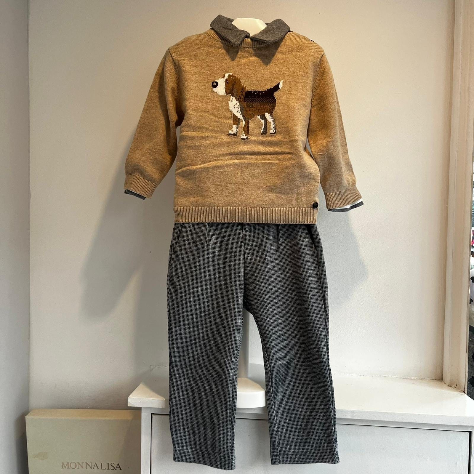 Mayoral - Dog Jumper, Top & Trouser Set - Grey