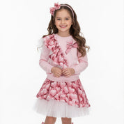 Daga - Love Storey Sweatshirt Two Piece Skirt Set - Pink