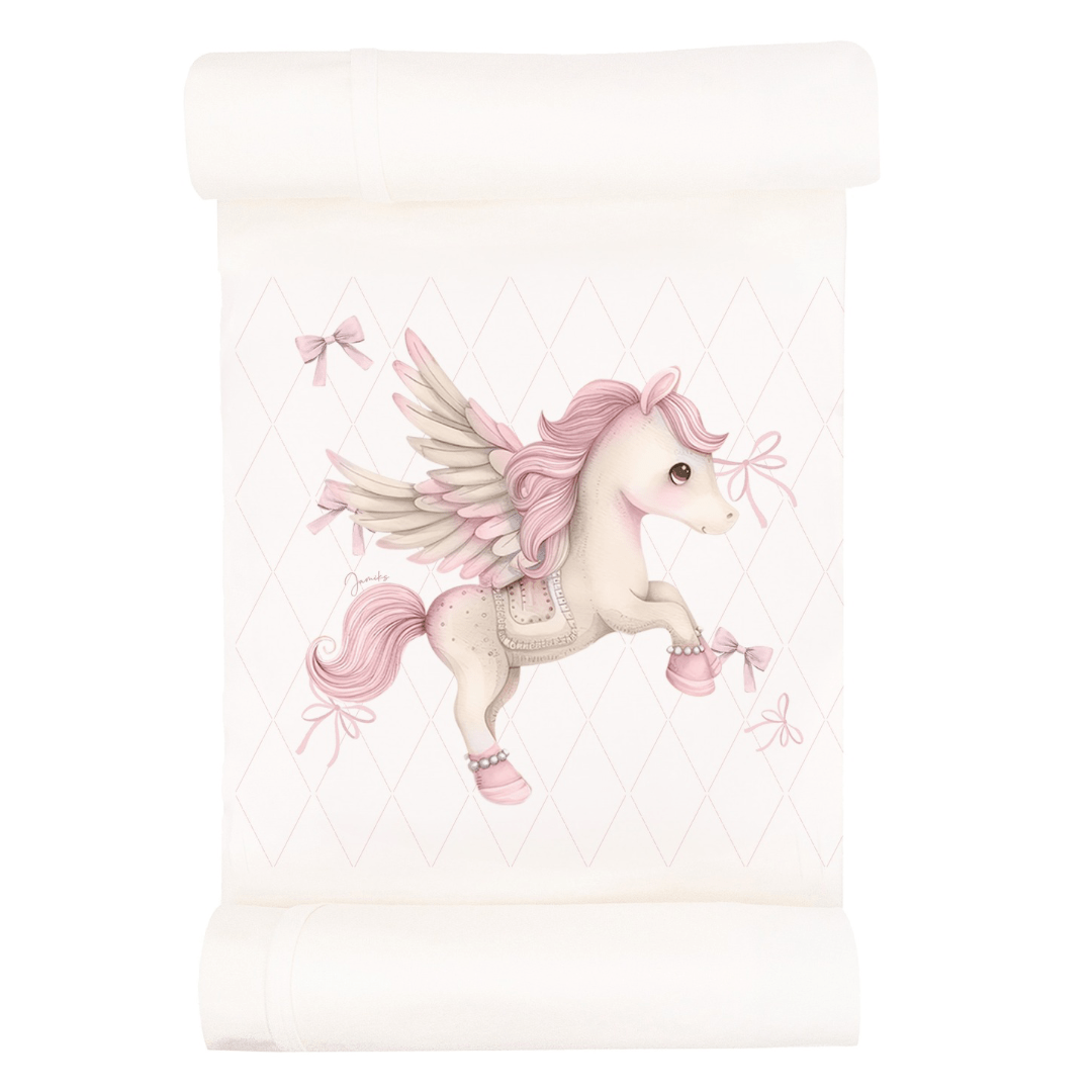 JAMIKS - Velour Reese Unicorn Blanket- Pink