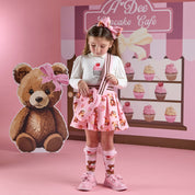 A DEE - Teddy Bear Bakery Mabel Bear Print Skirt Set - Snow White