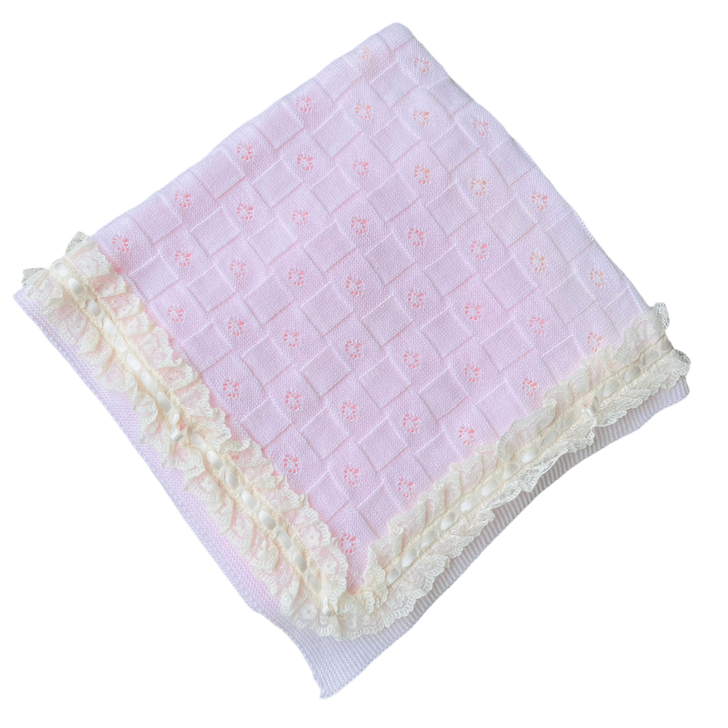 Nini - Blanket With Ivory Trim - Pink