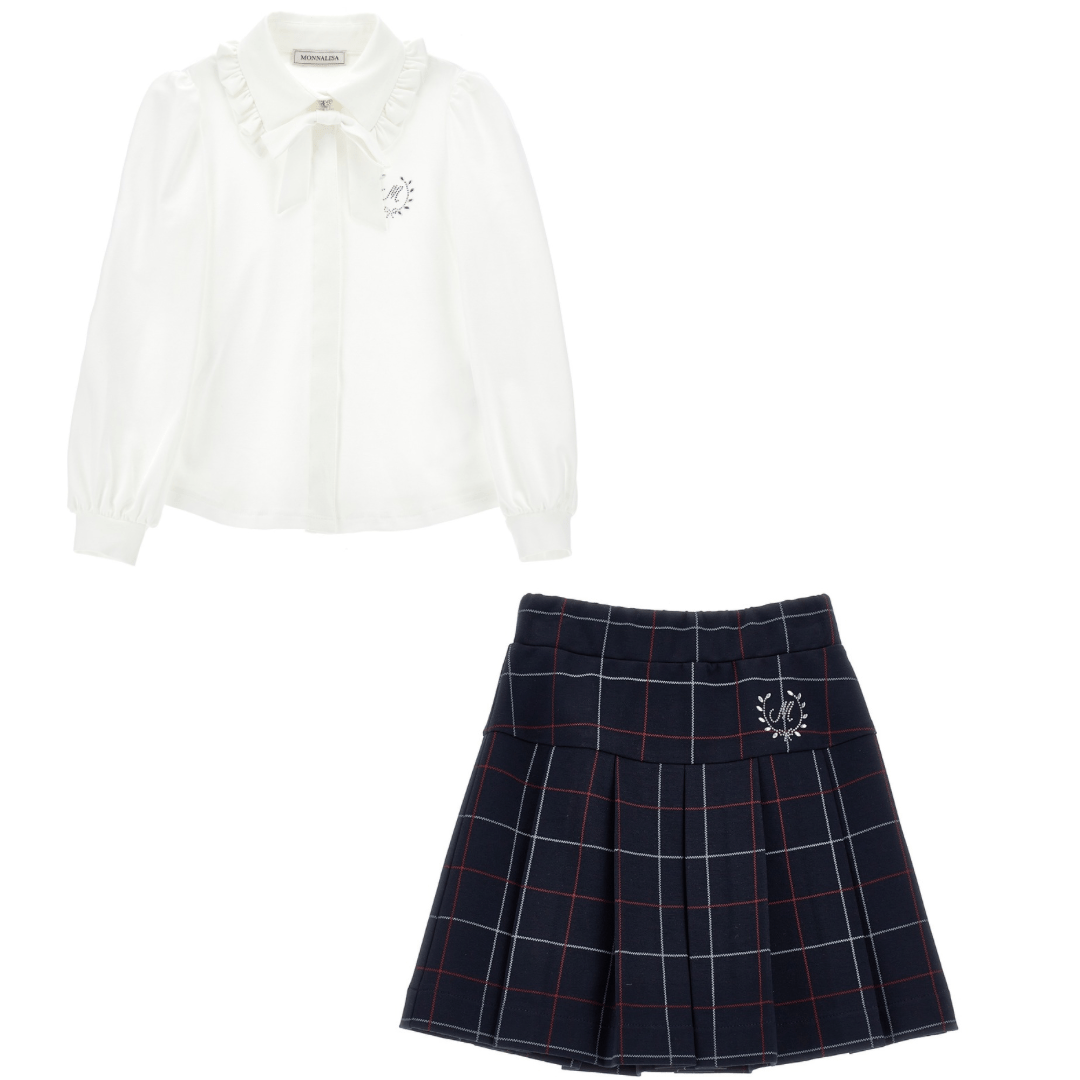 MONNALISA - Mary Jane Skirt Set - Navy