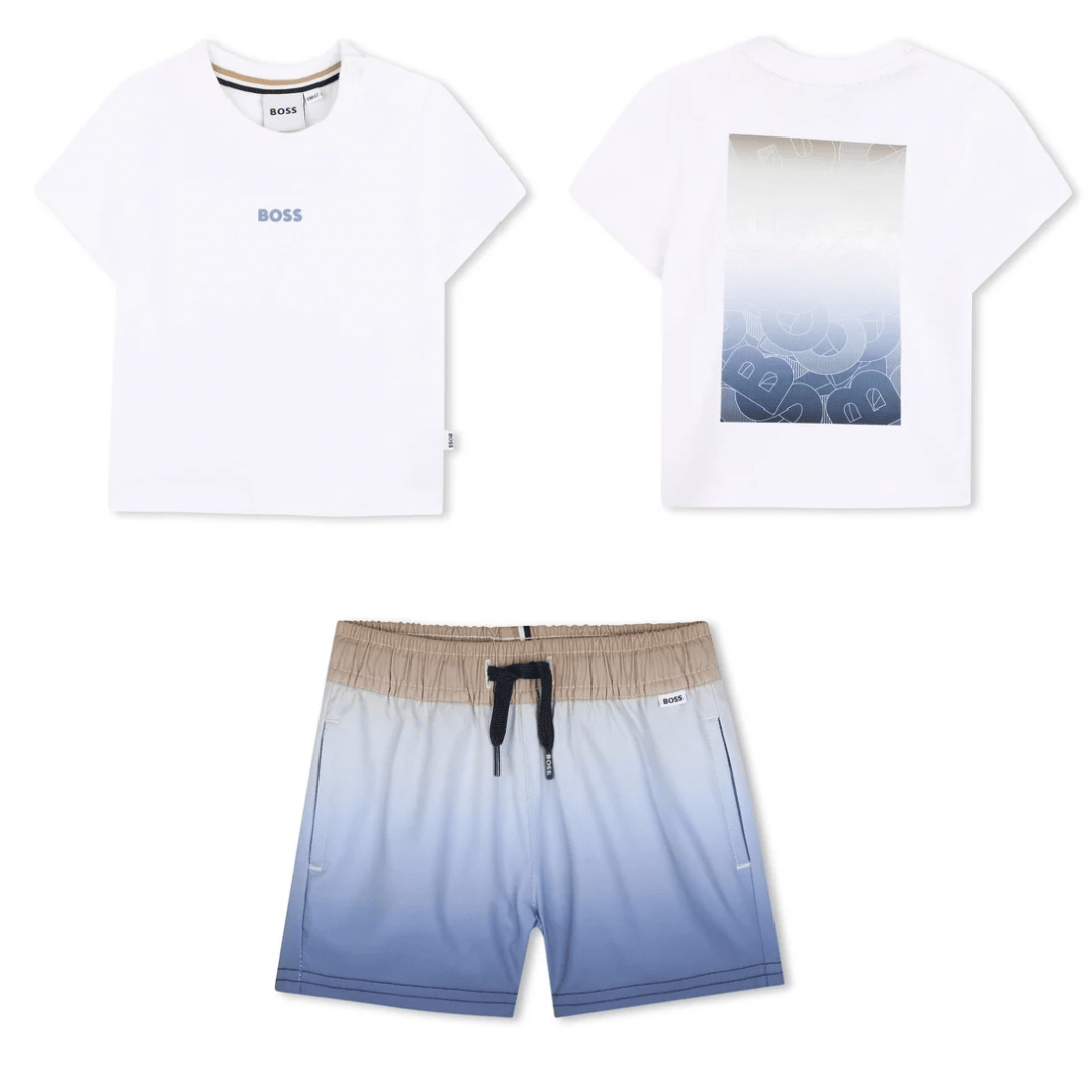 BOSS - Toddler Swim Short Set  - Blue