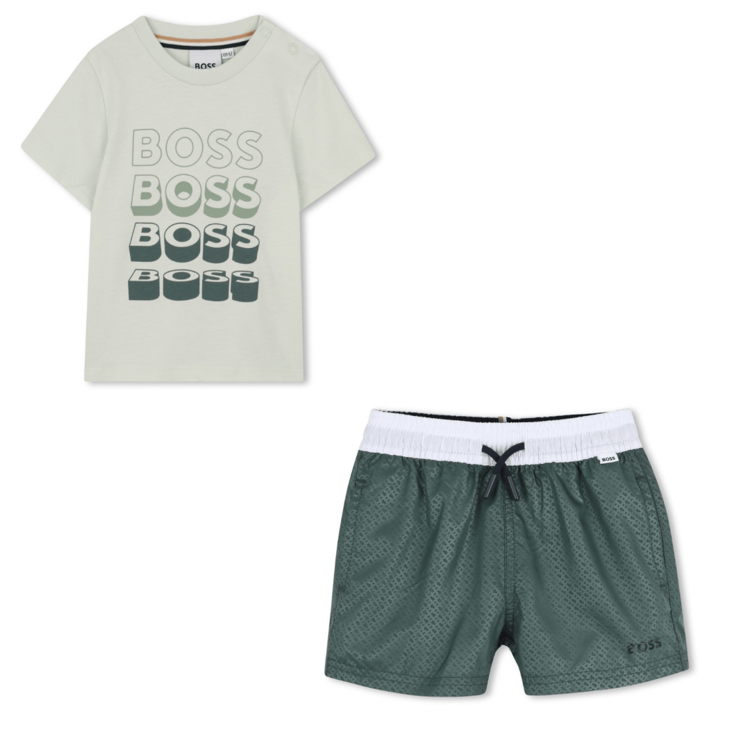 BOSS - Toddler Swim Short Logo Set - Green