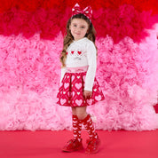 A DEE - Love Story Lyla Heart Print Skirt Set - Snow White