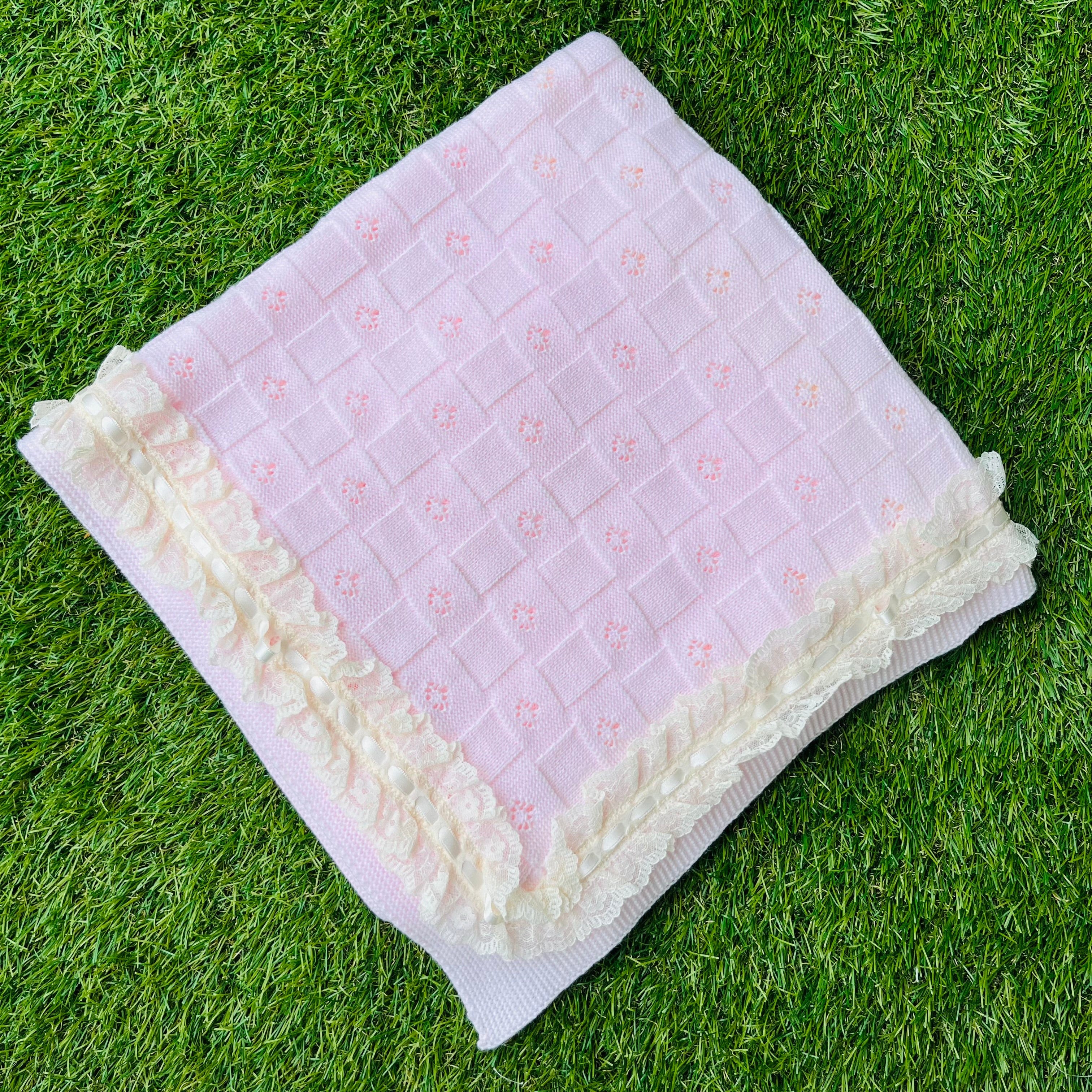 Nini - Blanket With Ivory Trim - Pink