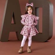 A DEE - Initial Icon Melody Initial Print Bomber - Chocolate Brown