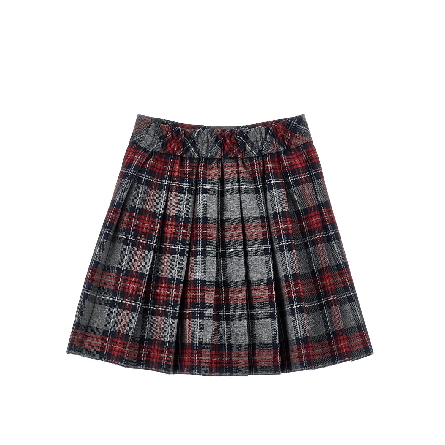 MONNALISA - Tartan Blouse &  Skirt Set - Grey