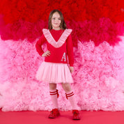 A DEE -  Love Story Lacey Sweat Tulle Dress - Vibrant Red