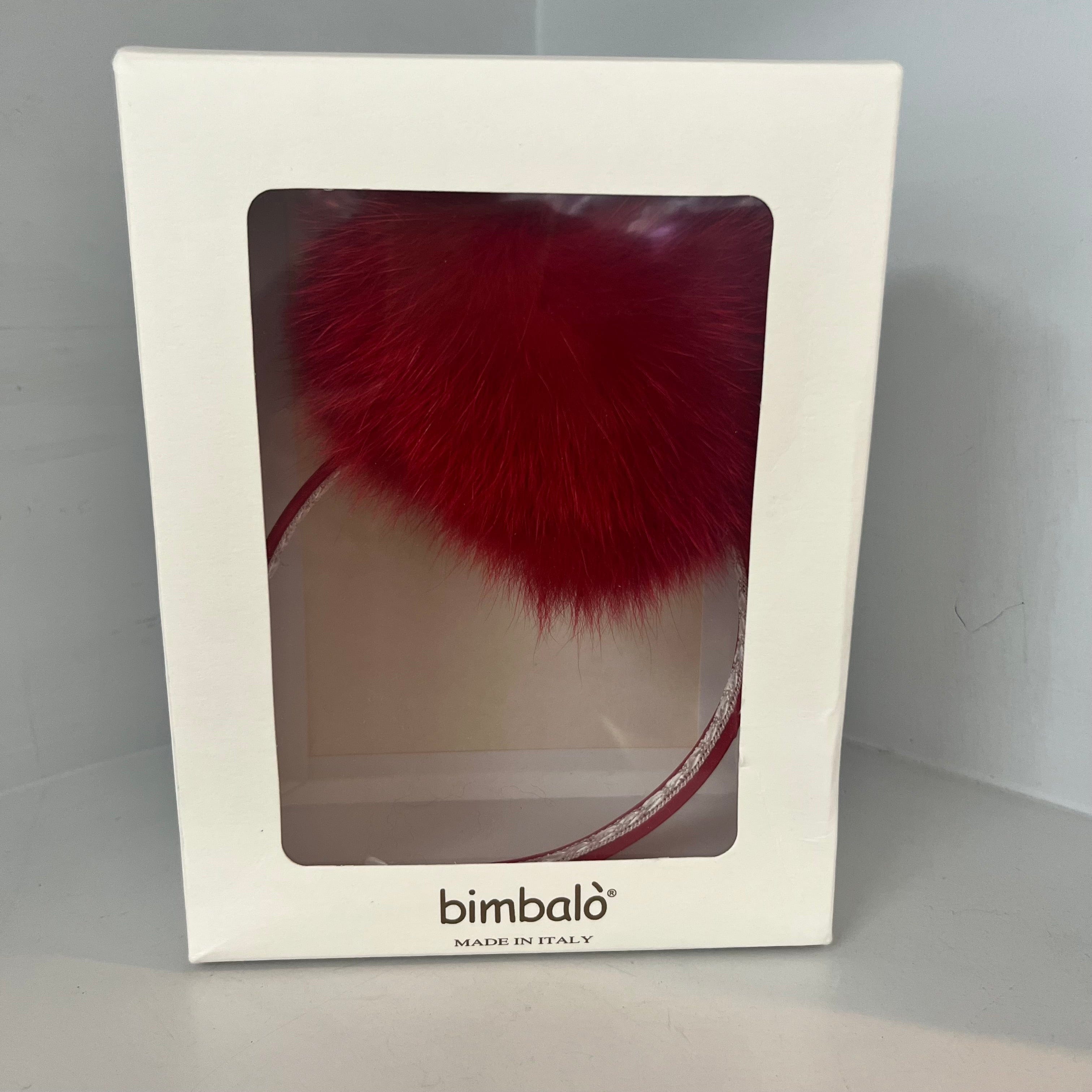 Bimbalo - Pom Pom Fur Hairband  - Red