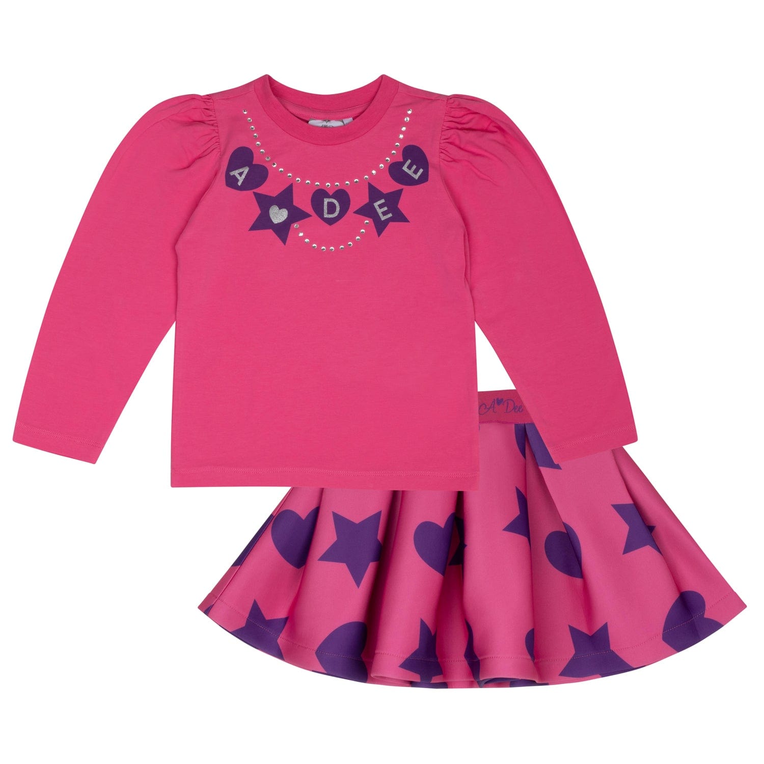 A DEE - Star Love Taylor Hearts & Stars Skirt Set - Hot Pink