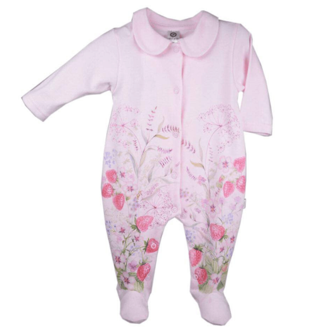 FIRST BABY - Strawberry Babygrow  - Pink