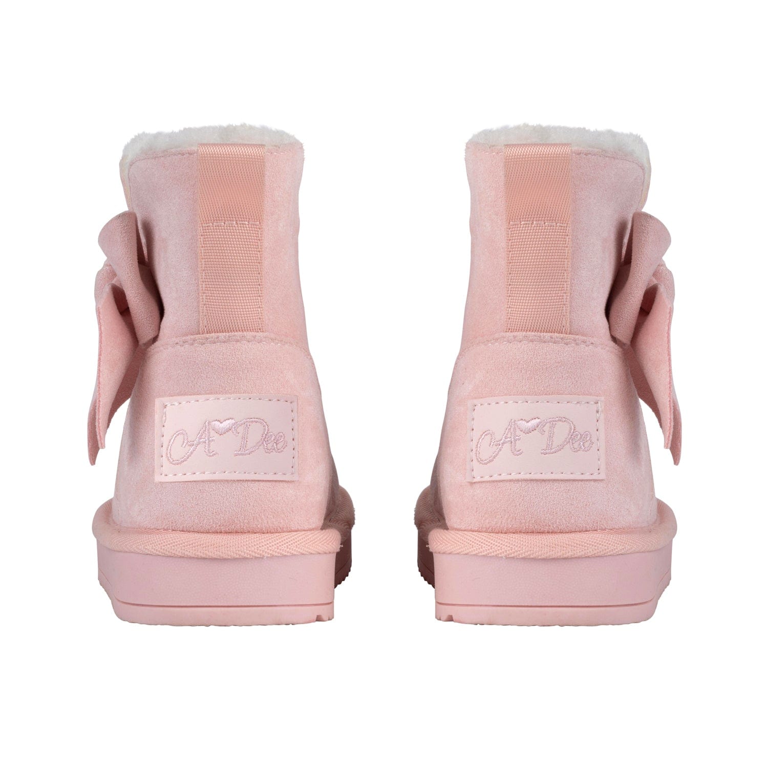 A DEE - Abstract Teddy Bowitiful Bow Ugg Boot - Baby Pink