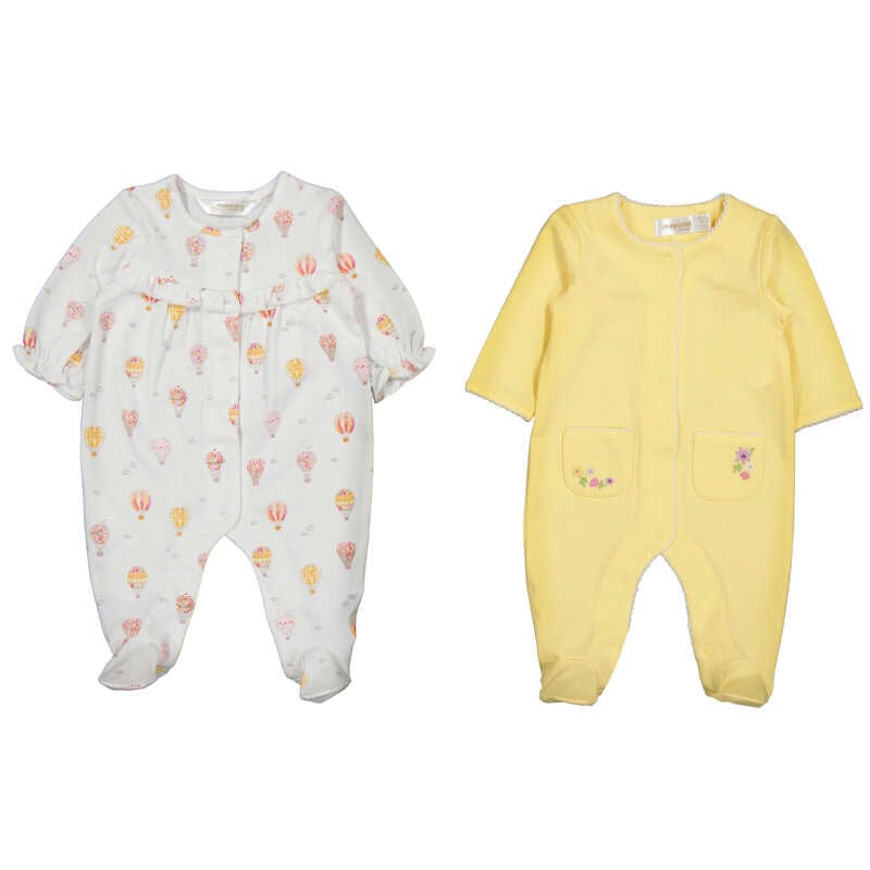 MAYORAL -  Hot Air Balloon Babygrow Set Of Two - Sunny