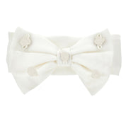 MONNALISA - Rose Bud & Lace Hairband - Ivory