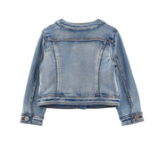 MONNALISA -  Rose Denim Jacket - Blue