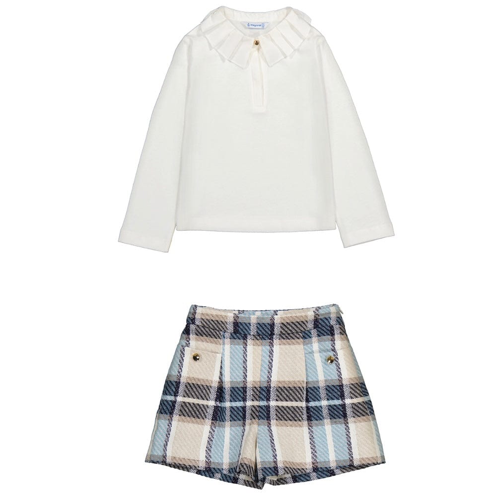 MAYORAL - Plaid Short Set - Blue