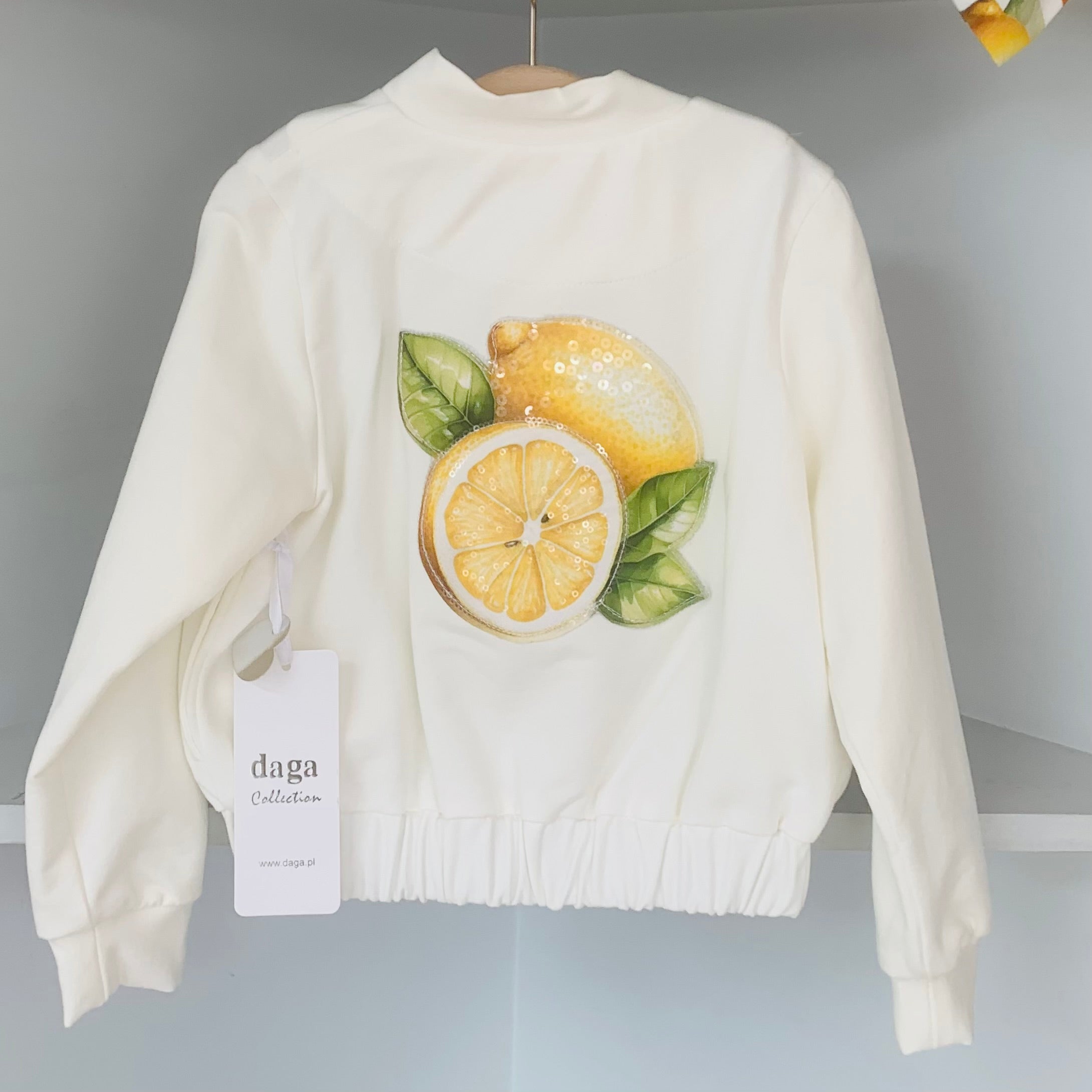 Daga - Sunny Lemons Bomber Jersey Jacket - Cream