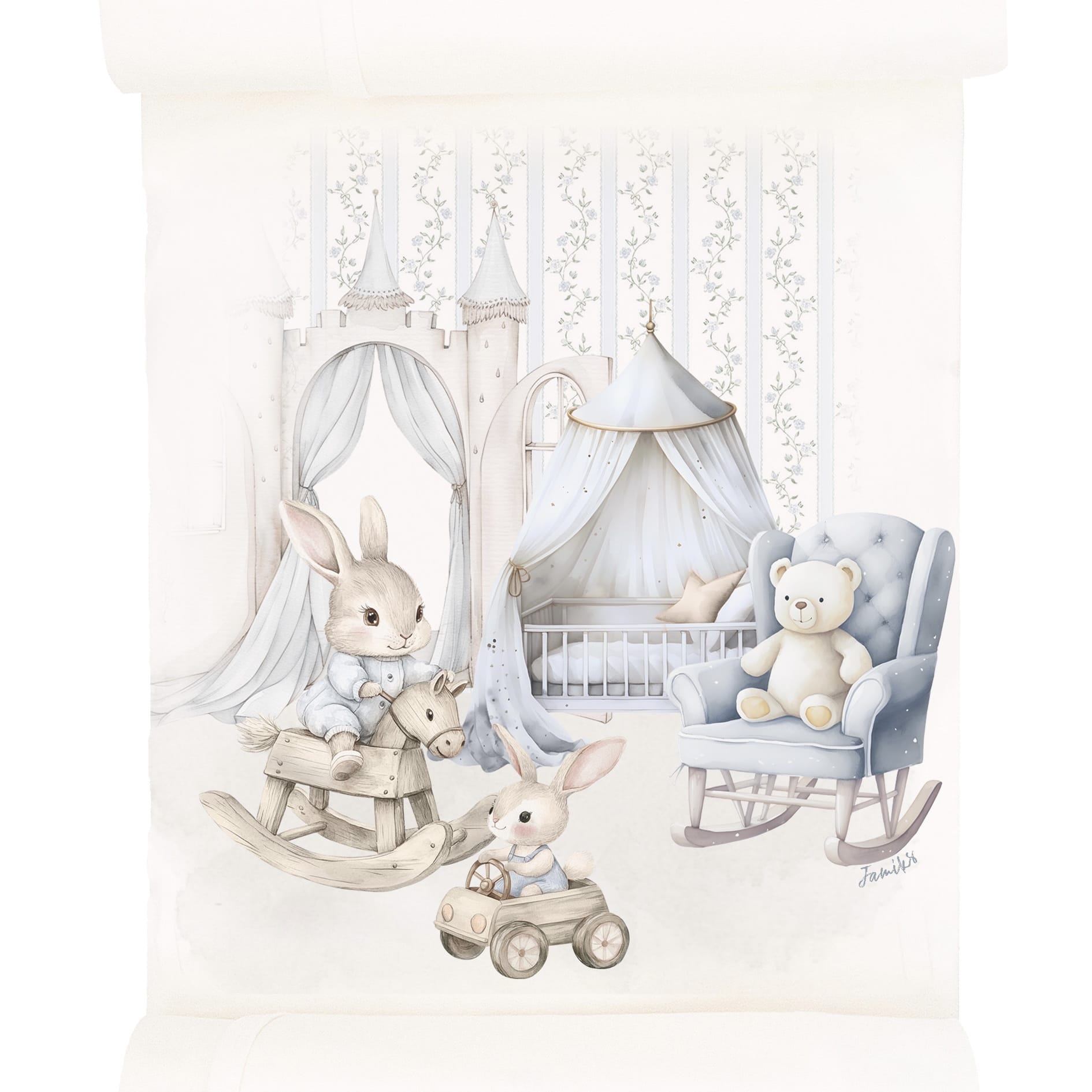 JAMIKS - Cotton Lumo Nursery Swaddle - Blue
