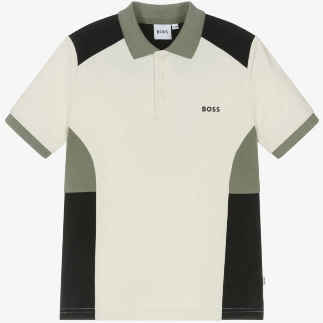 BOSS - Colour Block Polo Shirt - Sand