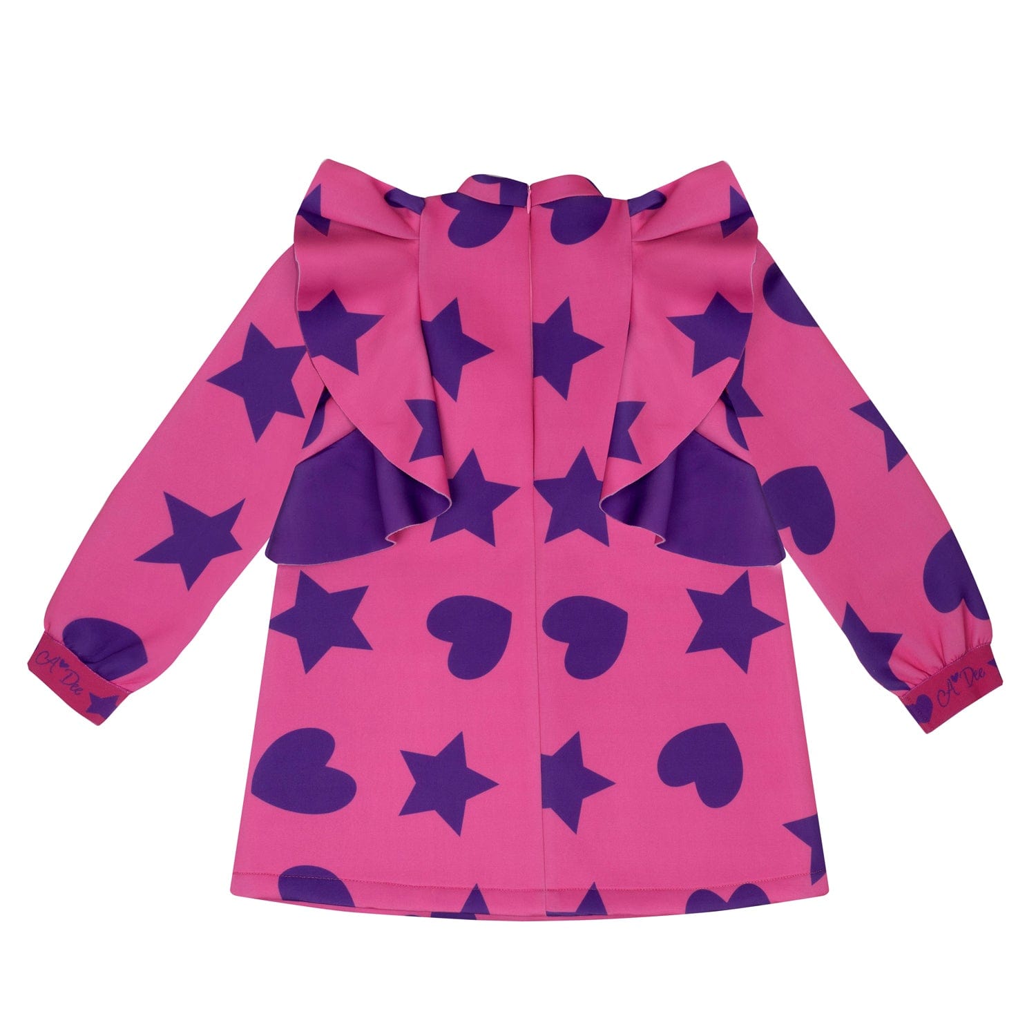 A DEE - Star Love Treasure Hearts & Stars Print Frill Dress - Hot Pink