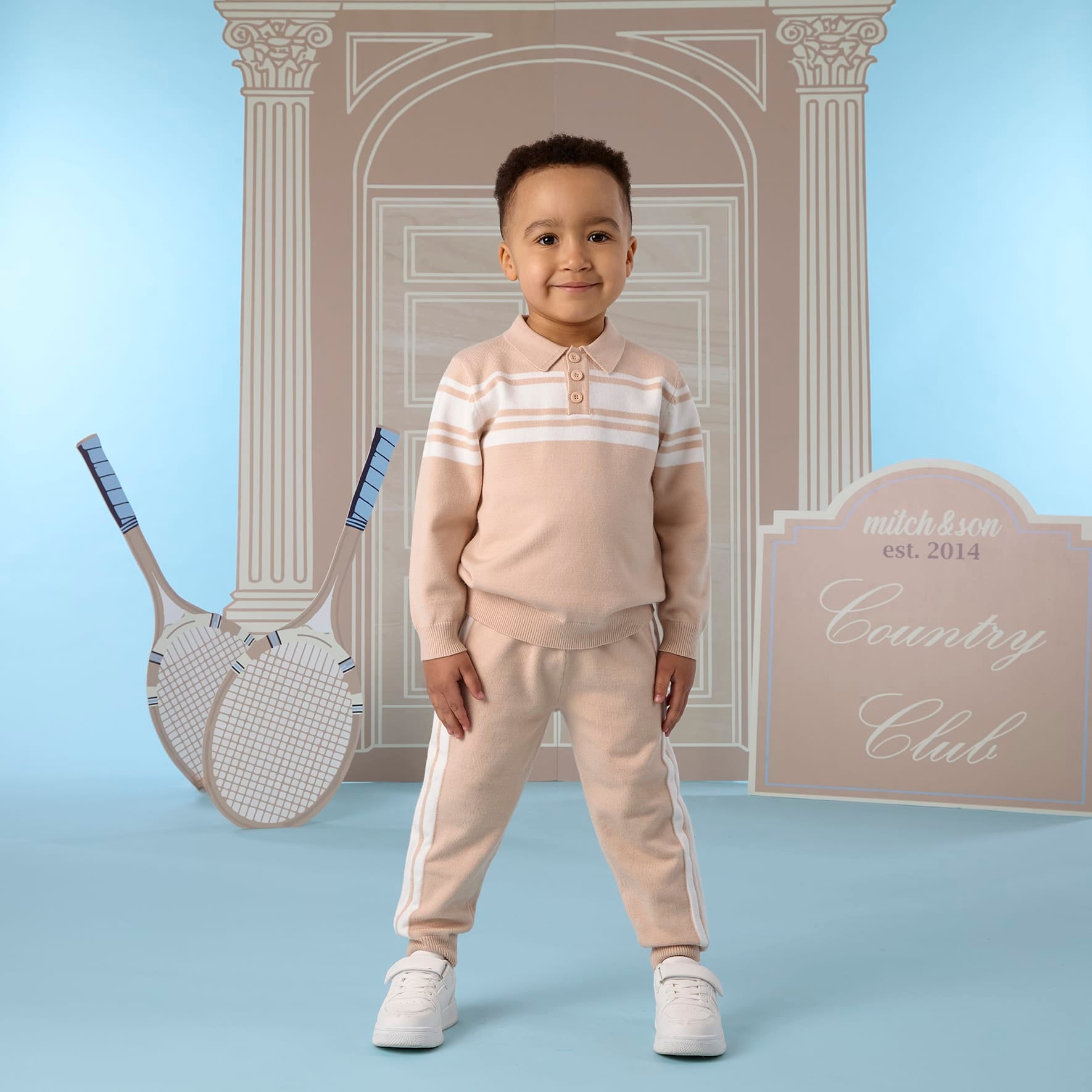MITCH & SON - Classic Collection Travis - Knitted Tracksuit - Stone Beige