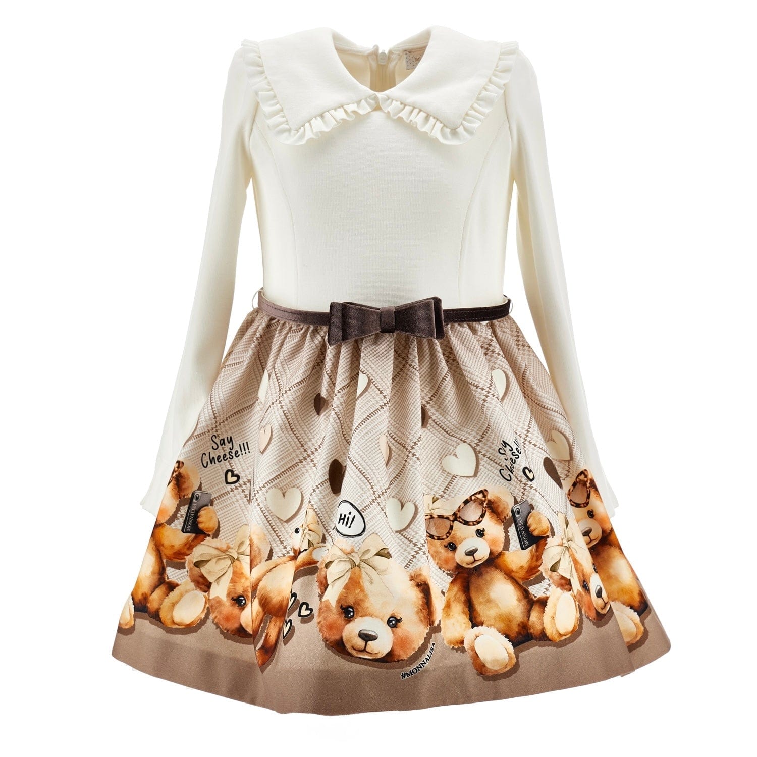 MONNALISA - Teddy Belted Dress - Camel