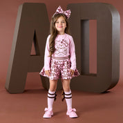 A DEE - Initial Icon Millie Initial Print Short Set - Pink Fairy