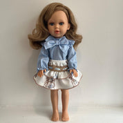 BABINE - Doll Blonde Hair Carousel Skirt Set - Blue