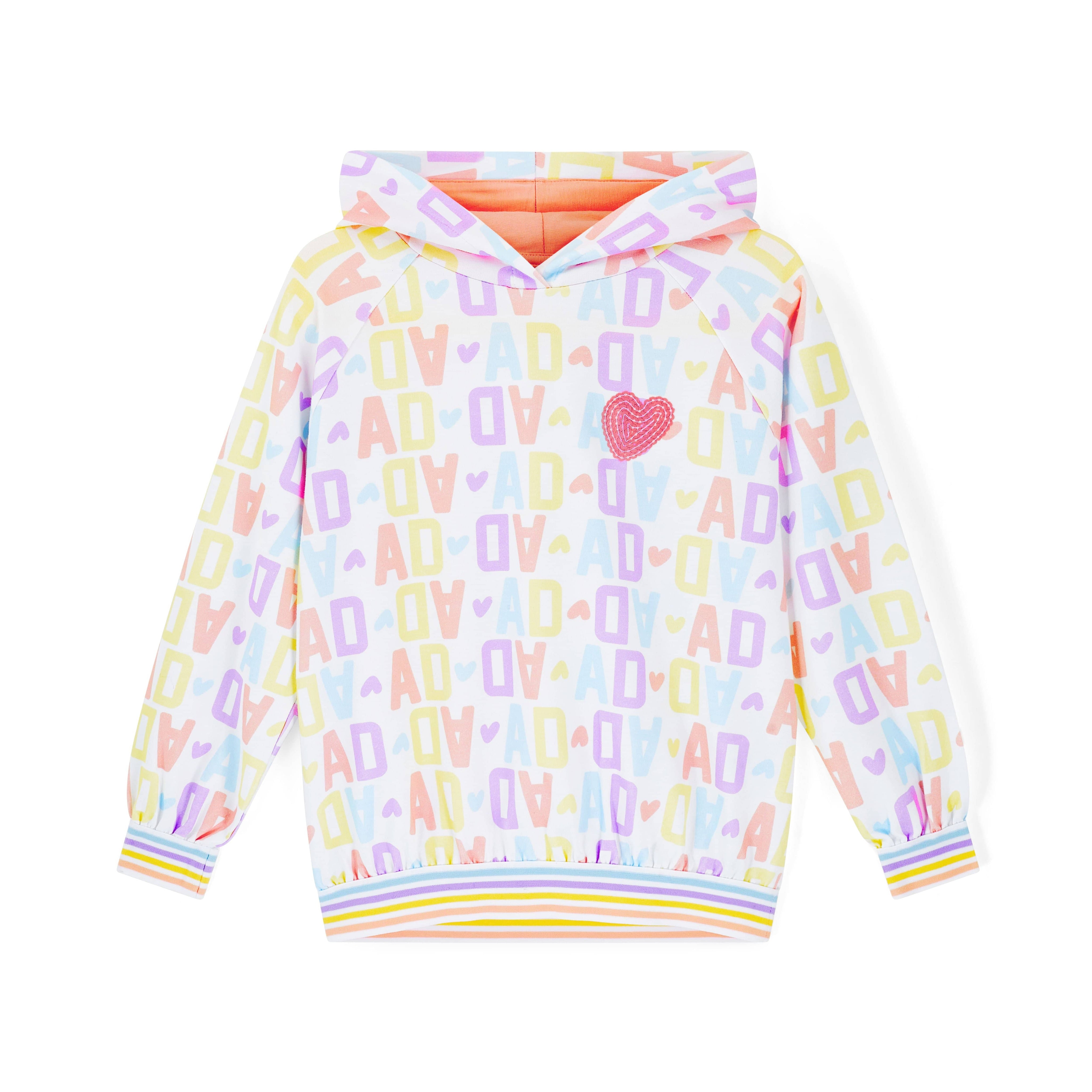 A DEE - Sisi Signature Summer Initial Print Hoody Cycling Short Set - White