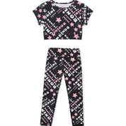BONINI BY A DEE - Printed Sport Top & Legging Set Energy & Sprint - Black