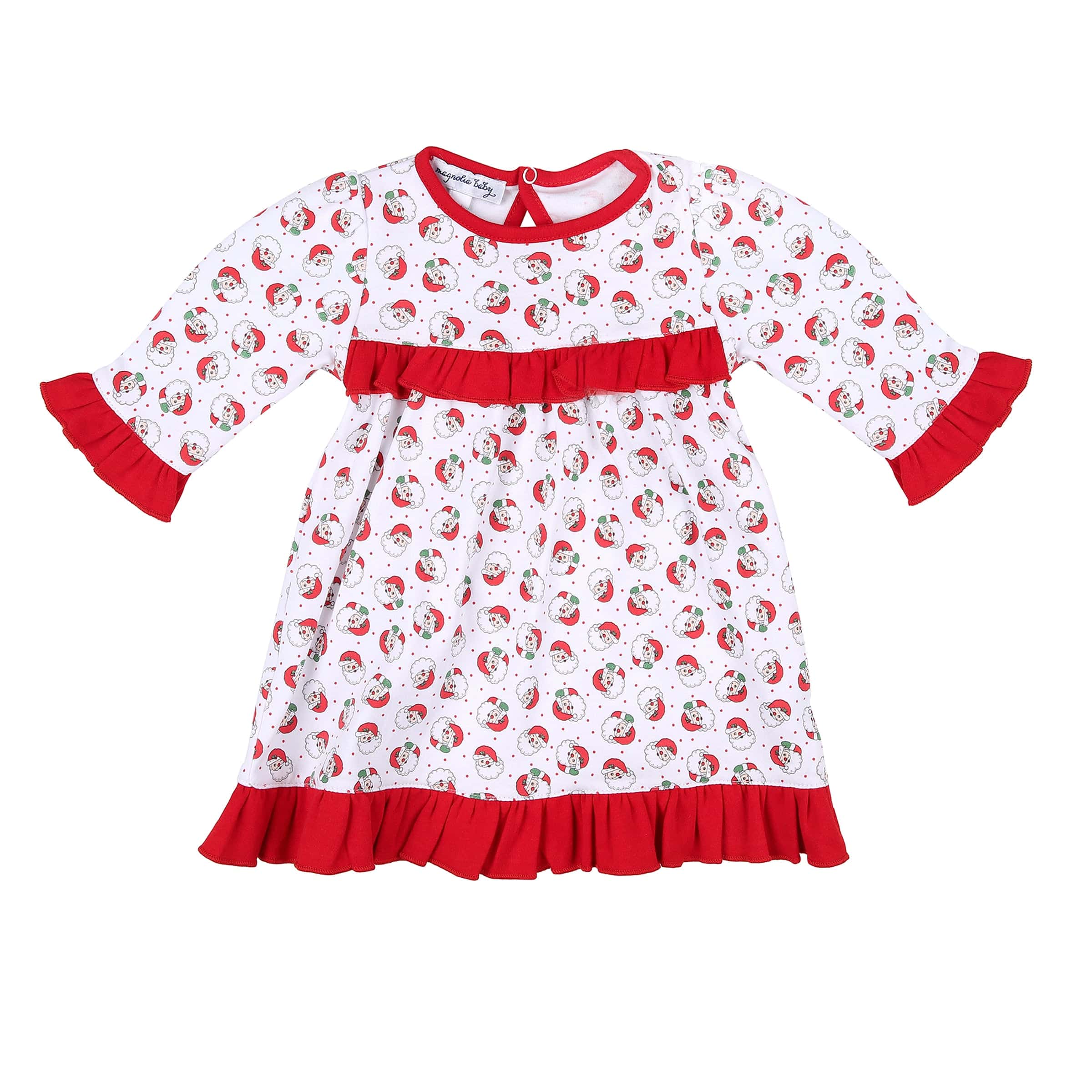 MAGNOLIA BABY -  Winking Santa Print Dress - Red