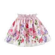 MONNALISA - Garden Party Butterfly Top & Skirt Set - Pink